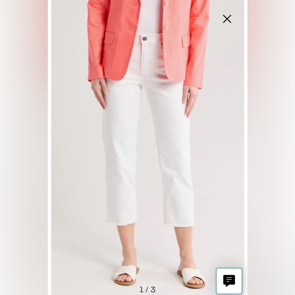 NWT- Tommy Bahama Ella Crop Straight Leg Twill Pants, white, size 4